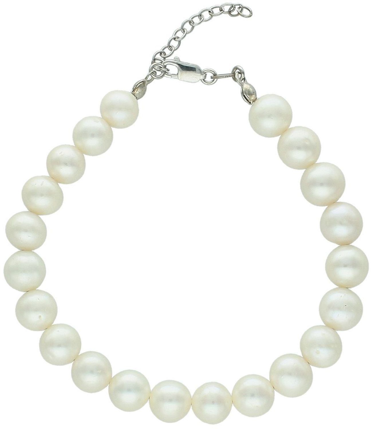 Elegancka bransoletka damska z białych pereł 9 mm – srebro 925, 21 cm + przedłużka (3).jpg