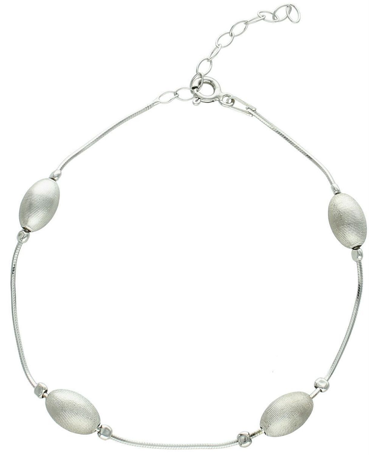 Srebrna bransoletka z czterema owalnymi elementami, próba 925. Regulowana długość 18+3 cm, zapięcie na karabińczyk, lekka i elegancka. Model DIA-BRA-10597-925.1.jpg