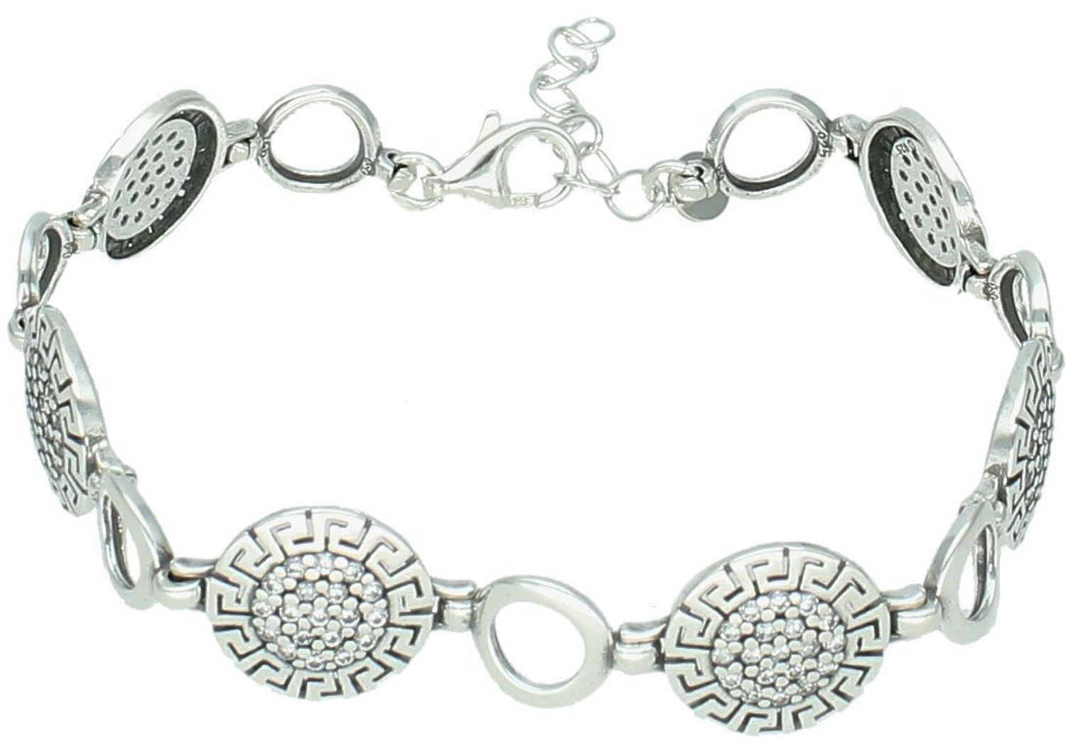 Bransoletka srebrna droga grecka z cyrkonią pr 925, DIA-BRA-10716-925 Bransoletka wykonana z najwyższej jakości srebra. Idealny pomysł na prezent dla każdej kobiety. 1.jpg