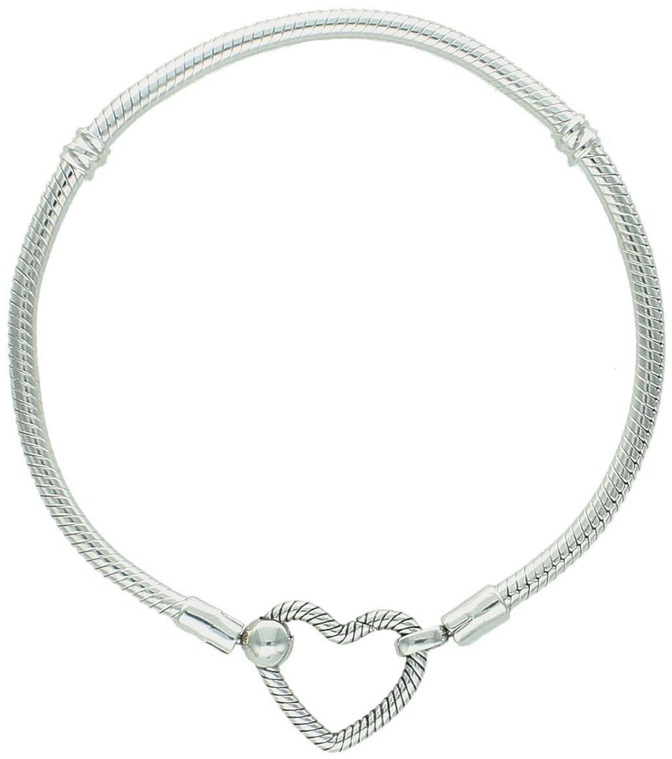 Srebrna bransoletka modułowa do charmsów z sercem 925 - DIA-BRA-10810-925.  Srebrna bransoletka damska. Bransoletka srebrna modułowa. Bransoletka typu Pandora. Bransoletka srebrna do charmsów.1.jpg