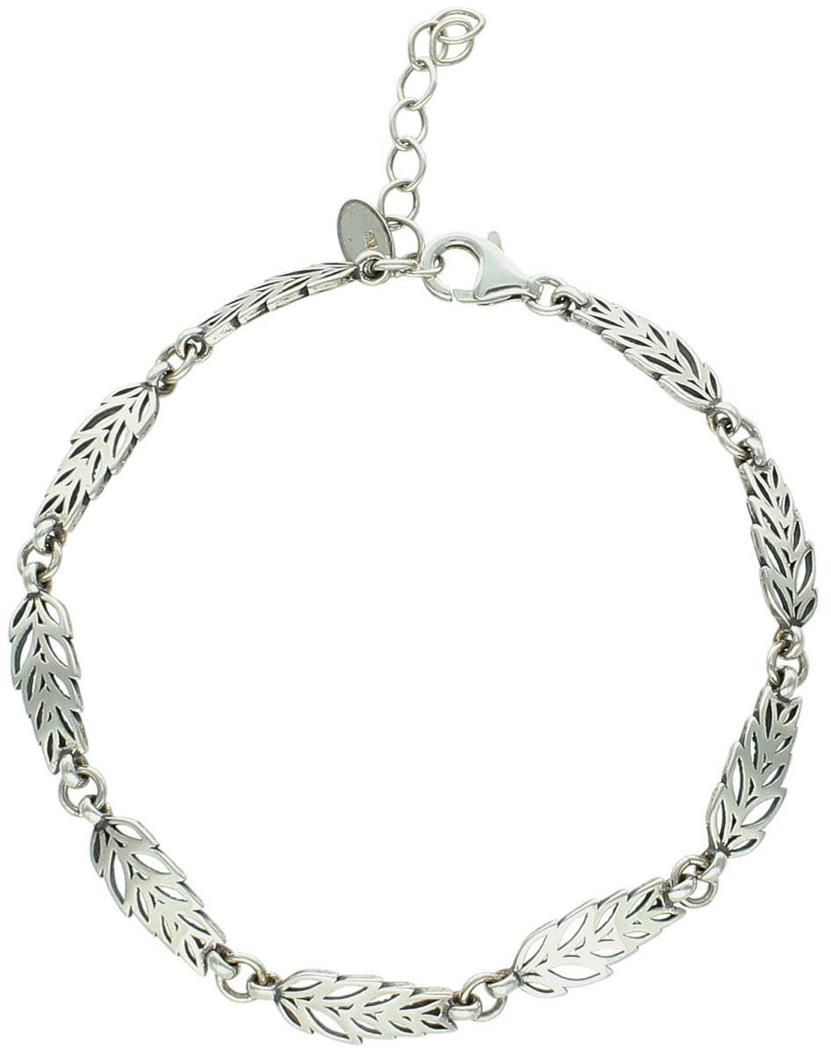 Bransoletka damska z listkami ze srebra próby 925 o długości 19 cm + 3 cm, wadze 7,10 g i zapięciu na karabińczyk. Elegancki dodatek na każdą okazję.1.jpg