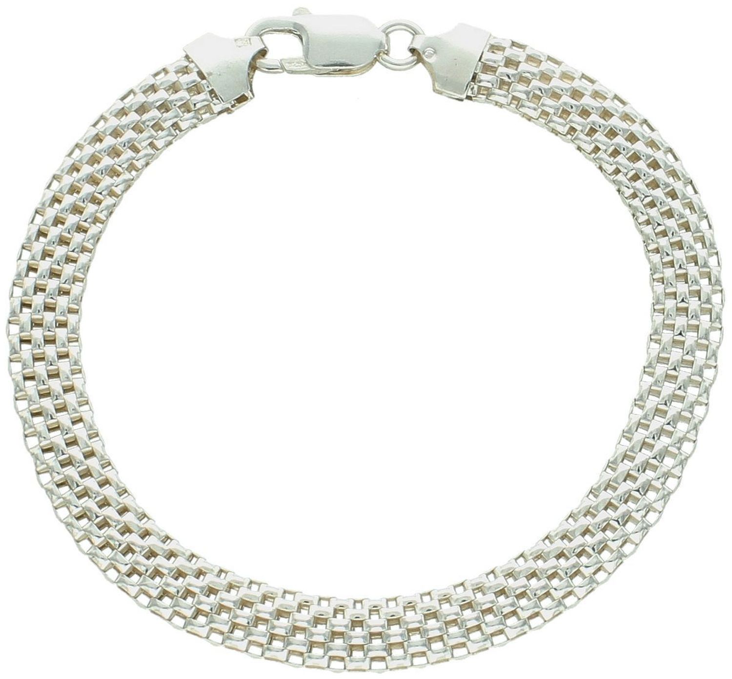 Elegancka damska bransoletka Bismark ze srebra próby 925, długość 22 cm, szerokość 8 mm, waga 10,60 g. Klasyka i solidność w jednym.1.jpg