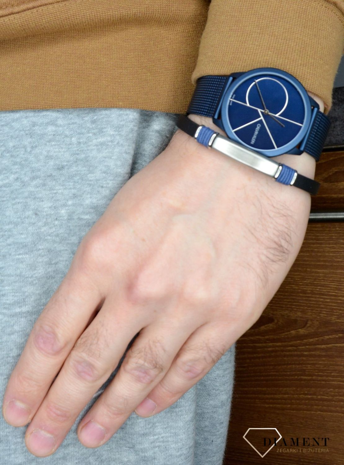 Bransoletka dla mężczyzny Dall'Acqua 'Czarna skóra' do graweru DIA-BRA-10947-BLACK-STAL.jpg