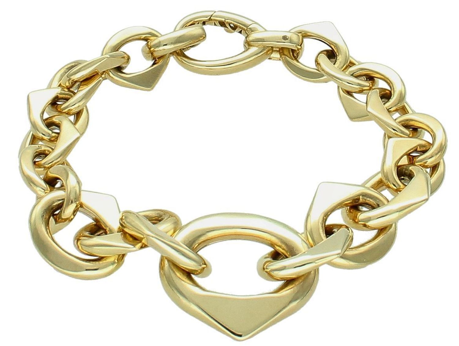 Bransoletka złota duże ogniwa pr 585, DIA-BRA-10996-585 Złota bransoletka wykonana z 14 karatowego żółtego złota. Powstała z połączenia geometrycznych ogniw, które tworzą elegancki i trwały spot1.jpg