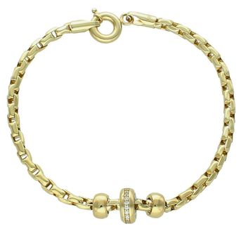 Bransoletka złota z kółeczkami pr 585, DIA-BRA-11003-585 złota bransoletka wykonana z 14 karatowego żółtego złota. Bransoletka to idealny pomysł na prezent.1.jpg