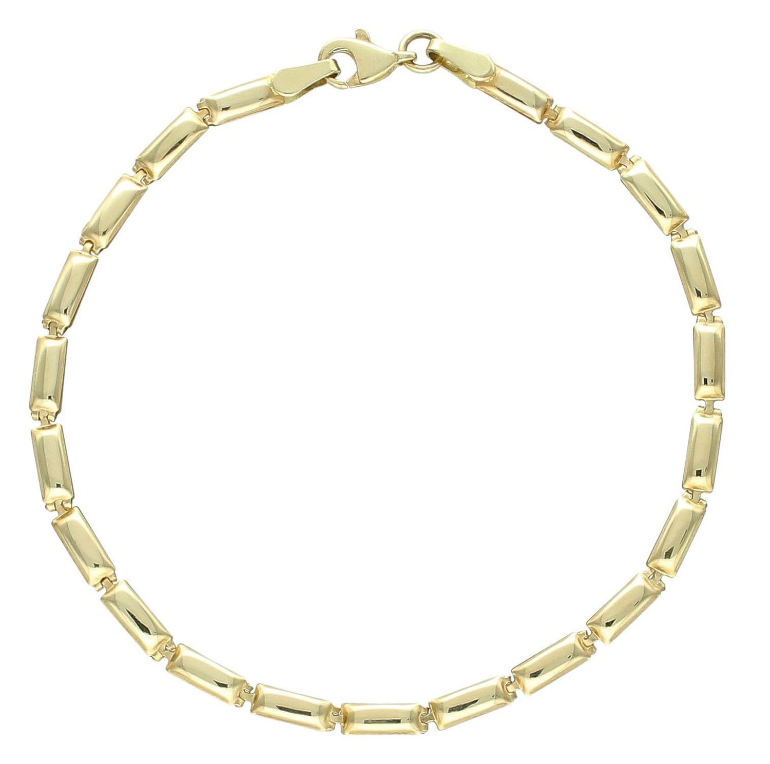 Bransoletka złota prostokątne blaszki pr 585, DIA-BRA-11058-585. Złota bransoletka złożona z blaszek to rodzaj bransoletki, który z pewnością zachwyci kobiety eleganckie, wytworne, pełne klasy. 1.jpg