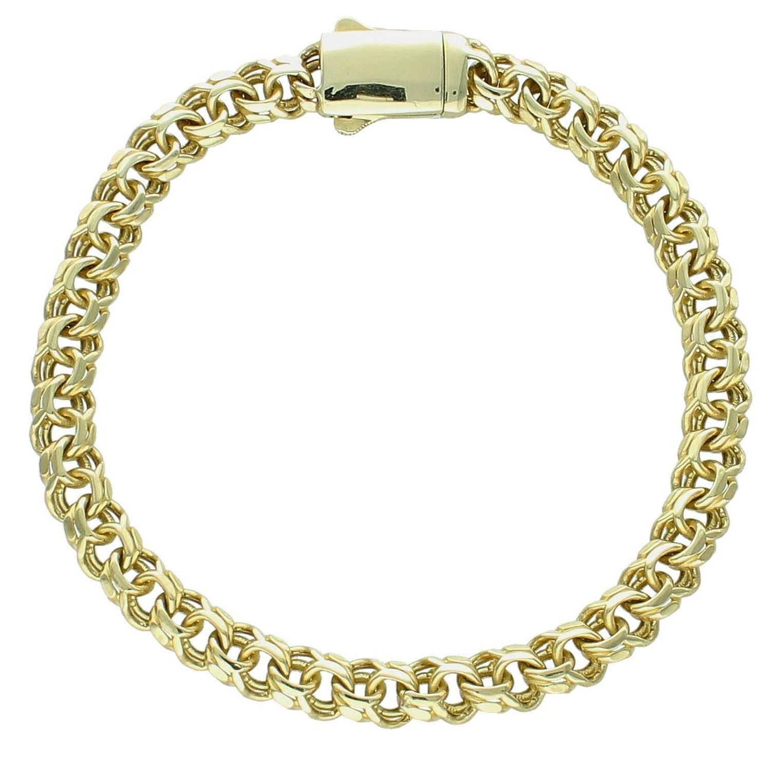 Bransoletka złota garibaldka pr 585, DIA-BRA-11106-585 Złota bransoletka wykonana z 14 karatowego żółtego złota. Bransoletka to idealny pomysł na prezent. Złota bransoletka z okrągłymi ogniwkami. 1.jpg