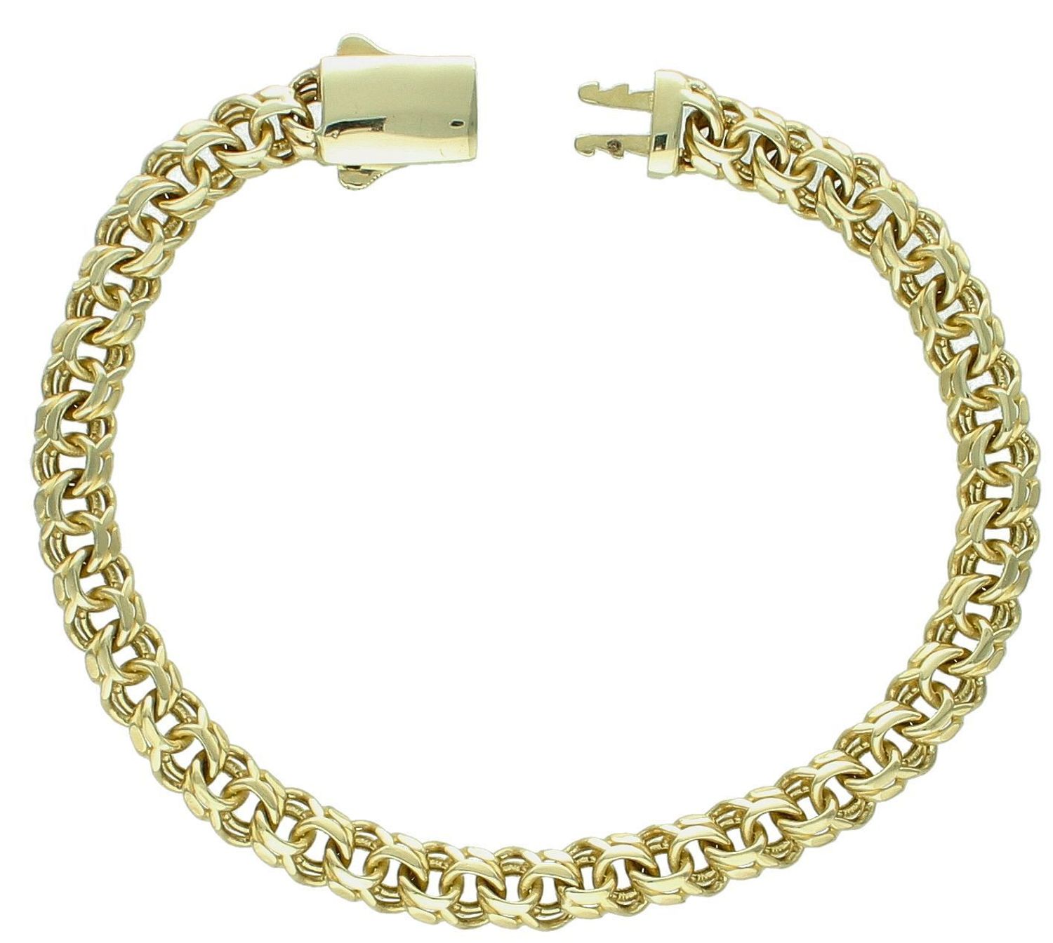 Bransoletka złota garibaldka pr 585, DIA-BRA-11106-585 Złota bransoletka wykonana z 14 karatowego żółtego złota. Bransoletka to idealny pomysł na prezent. Złota bransoletka z okrągłymi ogniwkami. 1.jpg