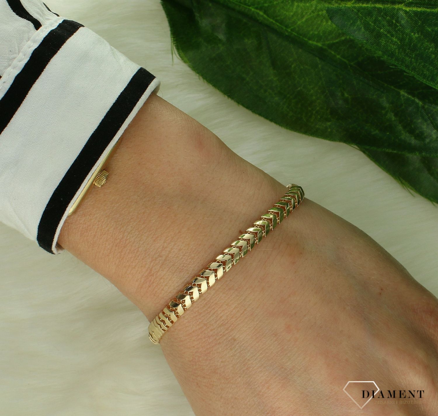 Złota bransoletka damska 585 Bransoletka damska Złoty Kłos DIA-BRA-11199-585 (1).jpg