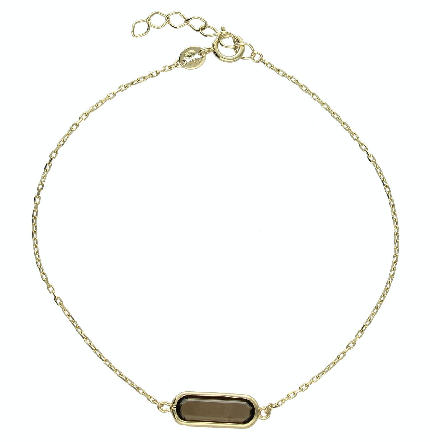 Złota damska bransoletka z Kwarcem Dymnym 585 Złota celebrytka damska DIA-BRA-11200-585 (1).jpg