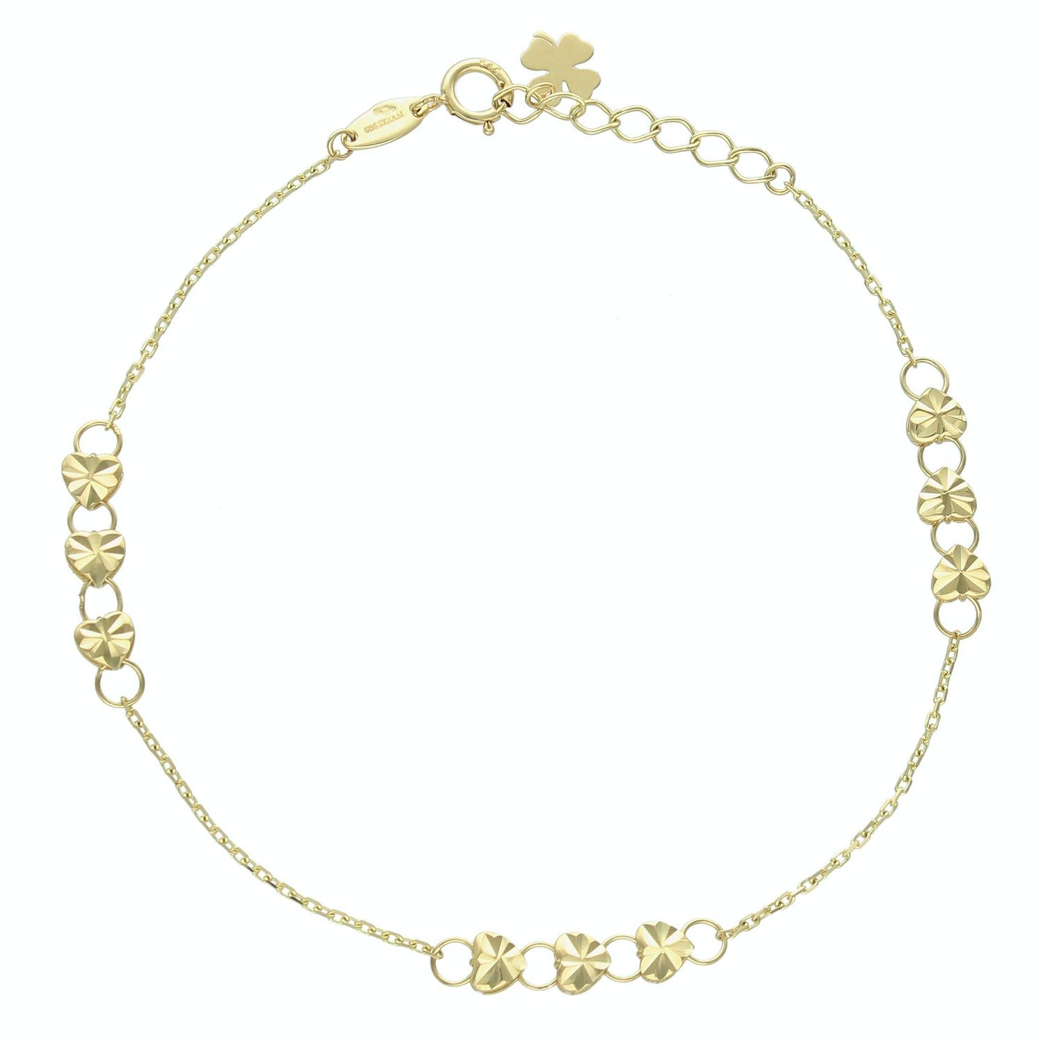 Bransoletka damska złota 585 Grawerowane serduszka DIA-BRA-11226-585 (1).jpg