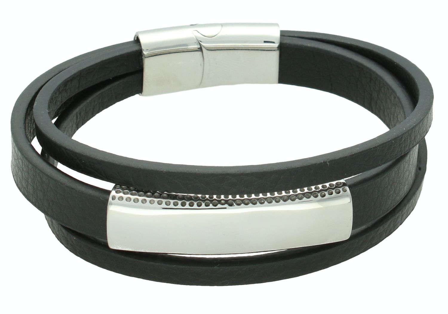 Bransoletka męska skórzana z blaszką do graweru DIA-BRA-11272-STAL.jpg