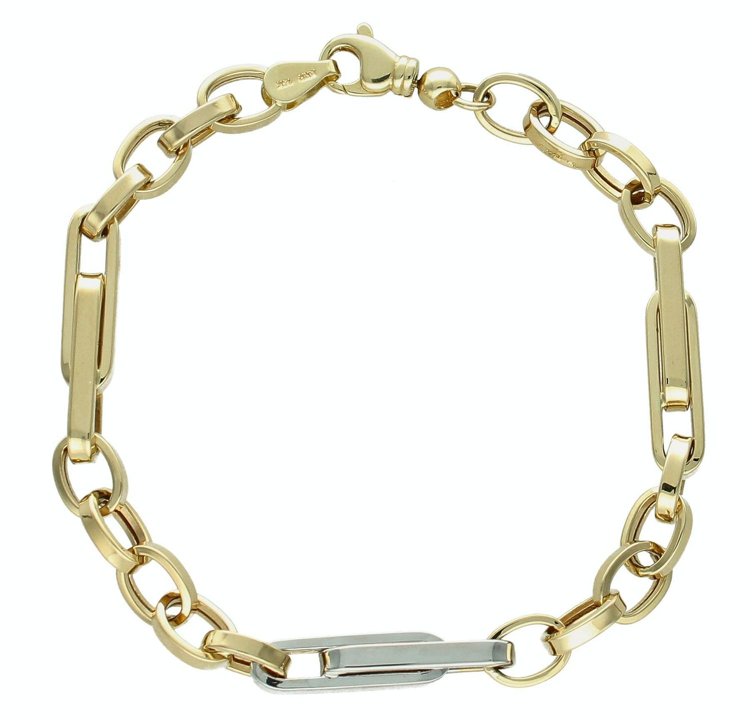 Złota damska bransoletka 585 plecione ogniwka z białym złotem DIA-BRA-11287-585. Złota bransoletka damska. Złota bransoletka z białym złotem. Bransoletka damska złota dla kobiety. Złota bransoletka na prezent (1).jpg