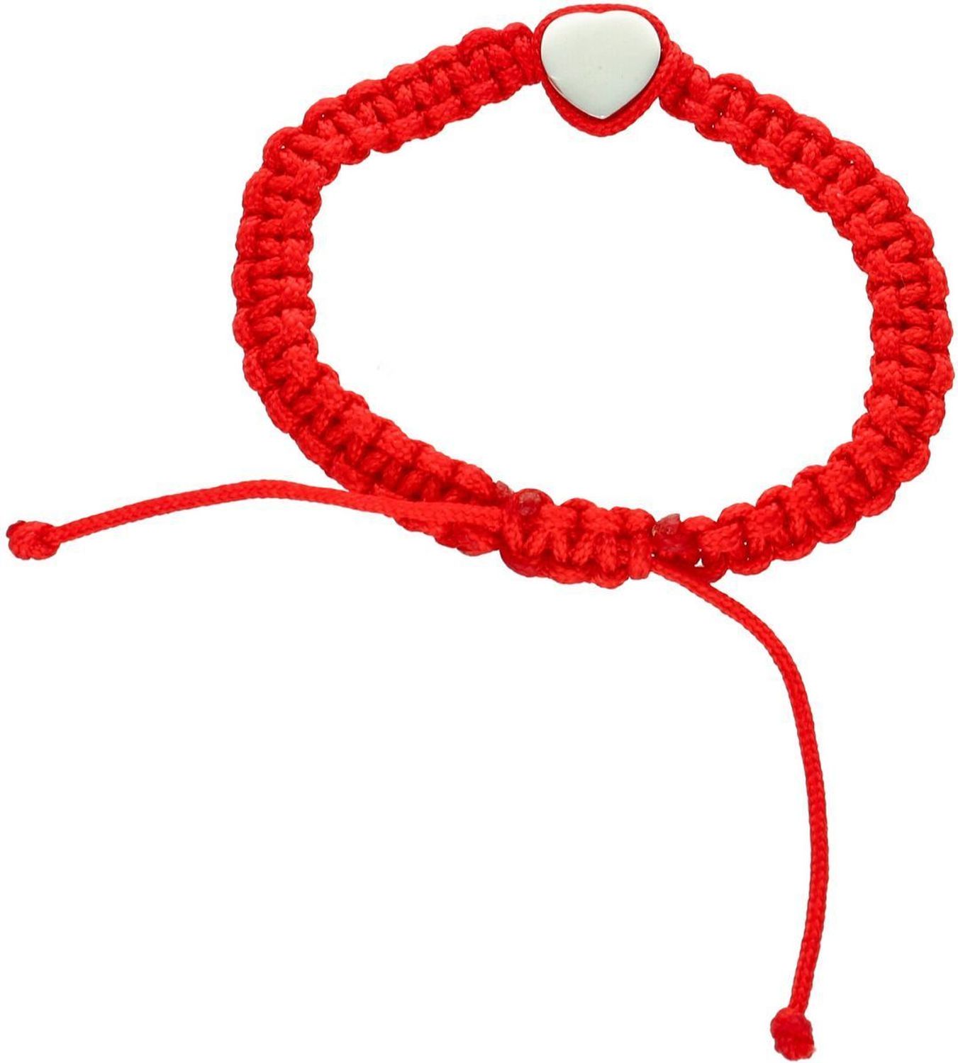 Delikatna bransoletka srebrna próby 925 z zawieszką w kształcie serduszka na czerwonym sznureczku. Model DIA-BRA-11346-925, regulowana długość, waga 2,80 g. Idealny prezent i subtelny dodatek 2.jpg