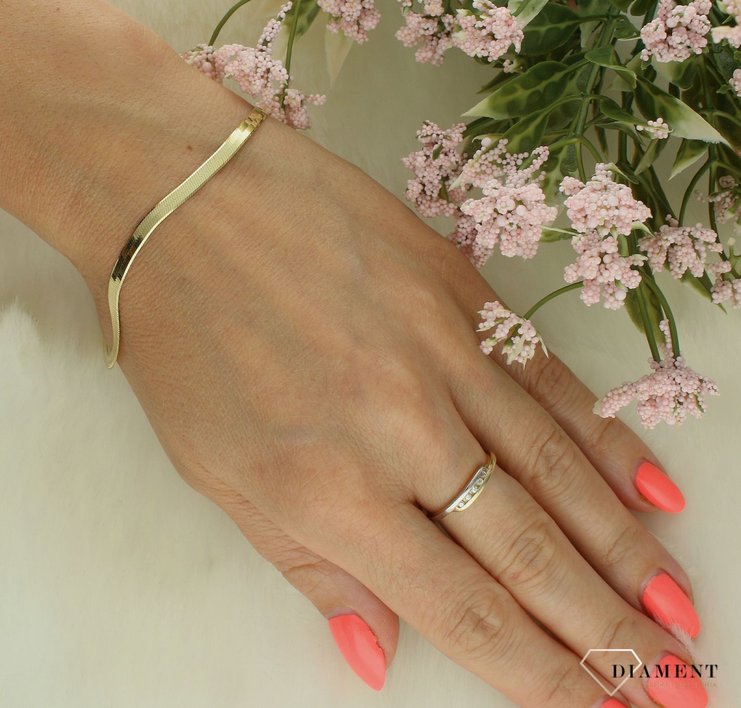 Srebrna bransoletka damska 925 płaska żmijka DIA-BRA-11409-925.jpg