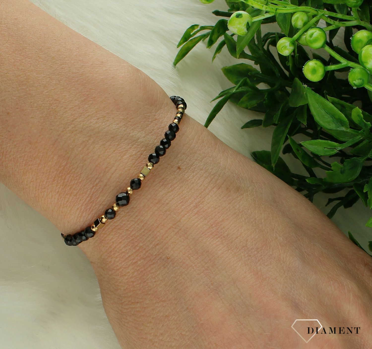 Srebrna bransoletka damska 925 kamienie naturalne turmalin DIA-BRA-11437-925. Srebrna bransoletka damska. Bransoletka z kamieniami naturalnymi. Bransoletka z koralikami na prezent. Bransoletka z turmalinem1.jpg