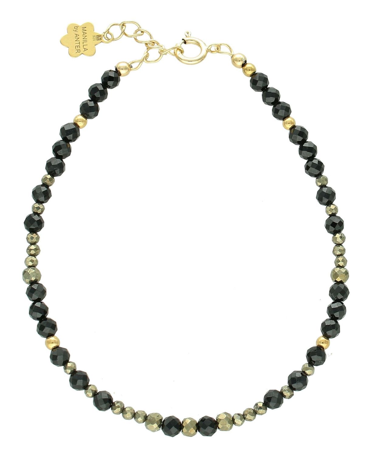 Srebrna bransoletka damska 925 kamienie naturalne turmalin, hematyt, piryt DIA-BRA-11444-925. Srebrna bransoletka damska. Bransoletka z kamieniami naturalnymi. Bransoletka z koralikami na prezent. Bransoletka z turmalinem (2).jpg