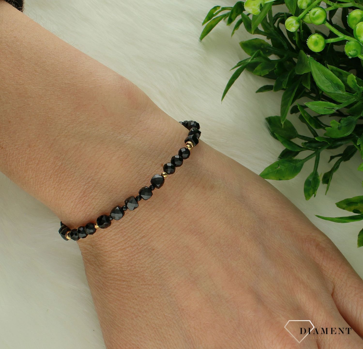 Srebrna bransoletka damska 925 kamienie naturalne turmalin DIA-BRA-11447-925. Srebrna bransoletka damska. Bransoletka z kamieniami naturalnymi. Bransoletka z koralikami na prezent. Bransoletka z turmalinem (2).jpg