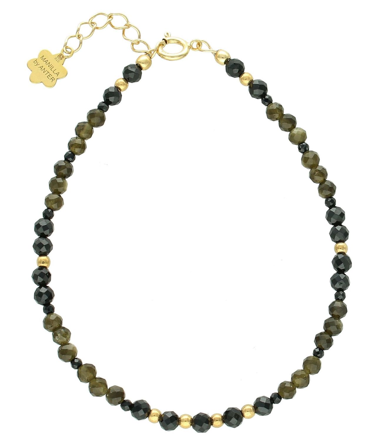 Srebrna bransoletka damska 925 kamienie naturalne turmalin, obsydian, hematyt DIA-BRA-11448-925. Srebrna bransoletka damska. Bransoletka z kamieniami naturalnymi. Bransoletka z koralikami na prezent. Bransoletka z turmalinem i hematyt1.jpg