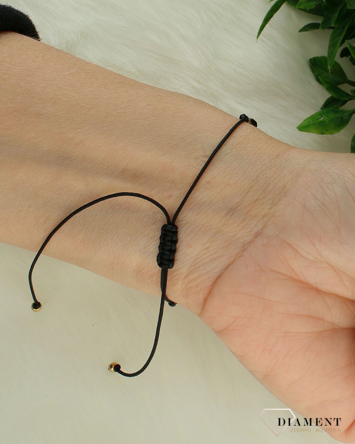 Srebrna bransoletka damska 925 kamienie naturalne turmalin na sznureczku DIA-BRA-11449-925. Bransoletka damska zaciągana na sznurku. Bransoletka z kamieniami naturalnymi. Bransoletka z koralikami na prezent. Bransoletka z turmalinem.1.jpg
