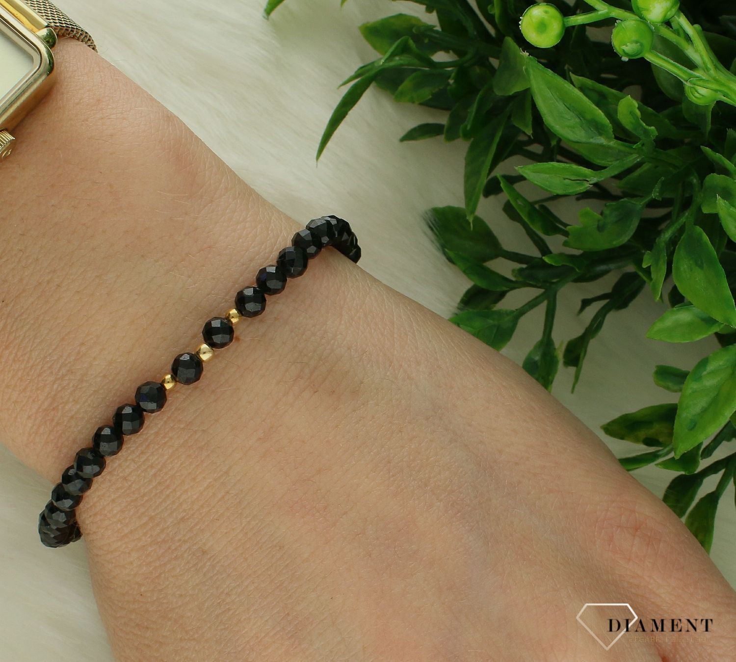 Srebrna bransoletka damska 925 kamienie naturalne turmalin na gumce DIA-BRA-11450-925. Srebrna bransoletka damska. Bransoletka z kamieniami naturalnymi. Bransoletka z koralikami na prezent. Bransoletka z turmalinem (2).jpg