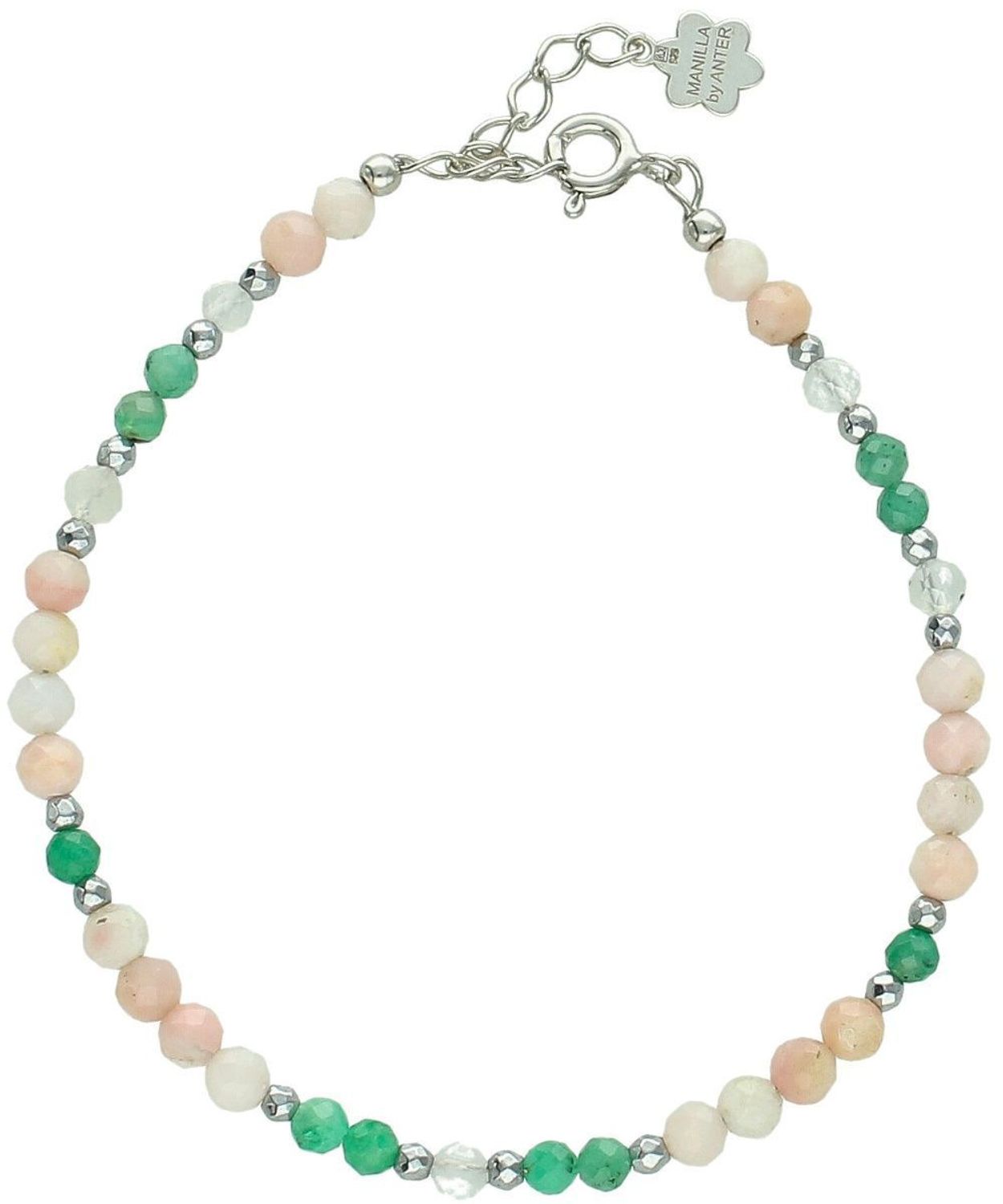 Bransoletka Rak kamienie naturalne opal szmaragd kamień księżycowy srebro 925 kamienie.jpg