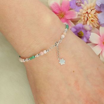 Bransoletka Rak kamienie naturalne opal szmaragd kamień księżycowy srebro 925 zapięcie.jpg