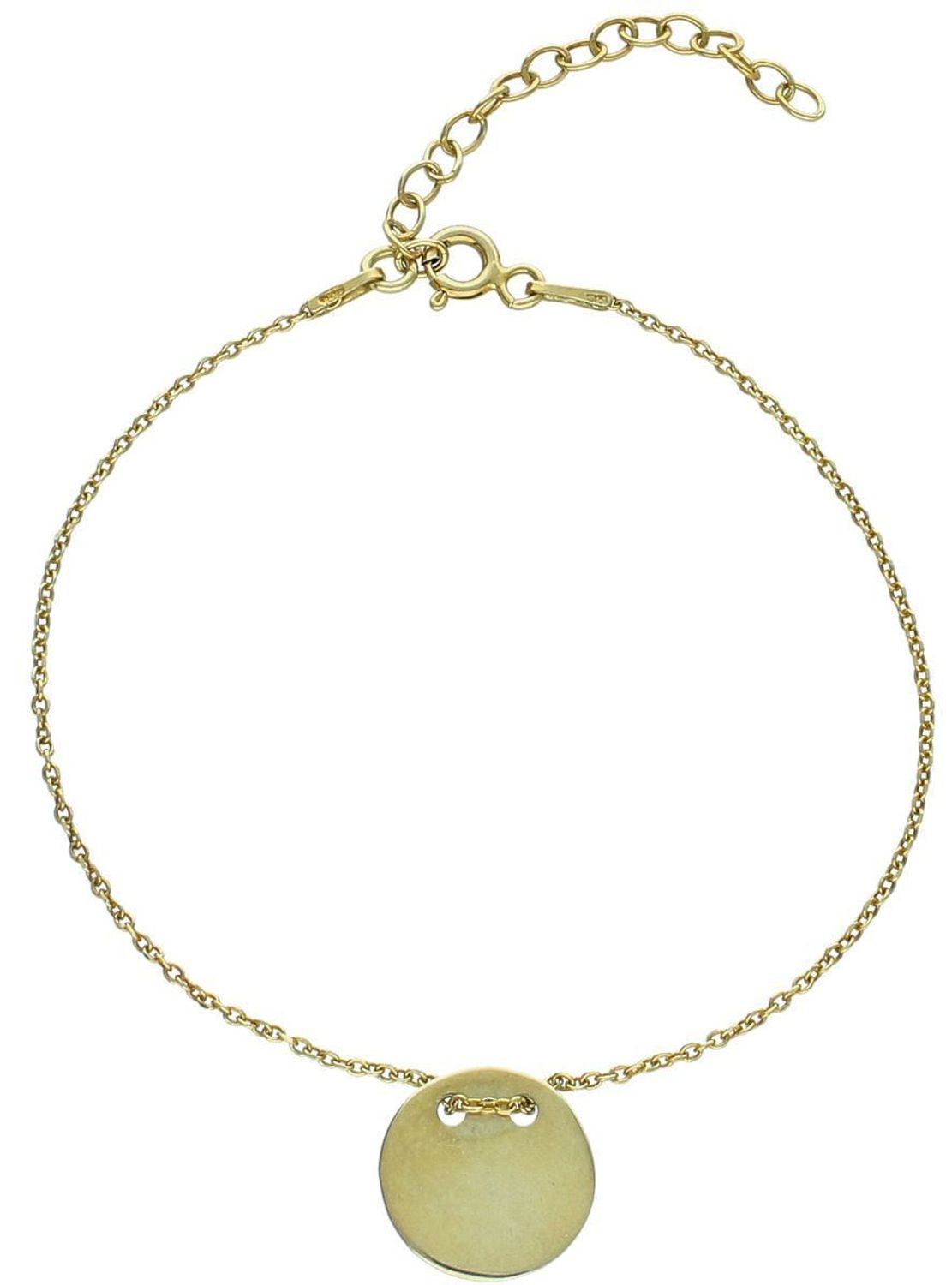 Bransoletka damska celebrytka ze srebra 925 pozłacanego, z okrągłą zawieszką (1,2 cm). Długość 17 + 4 cm, zapięcie na karabińczyk. Lekka i stylowa biżuteria na każdą okazję.11.jpg
