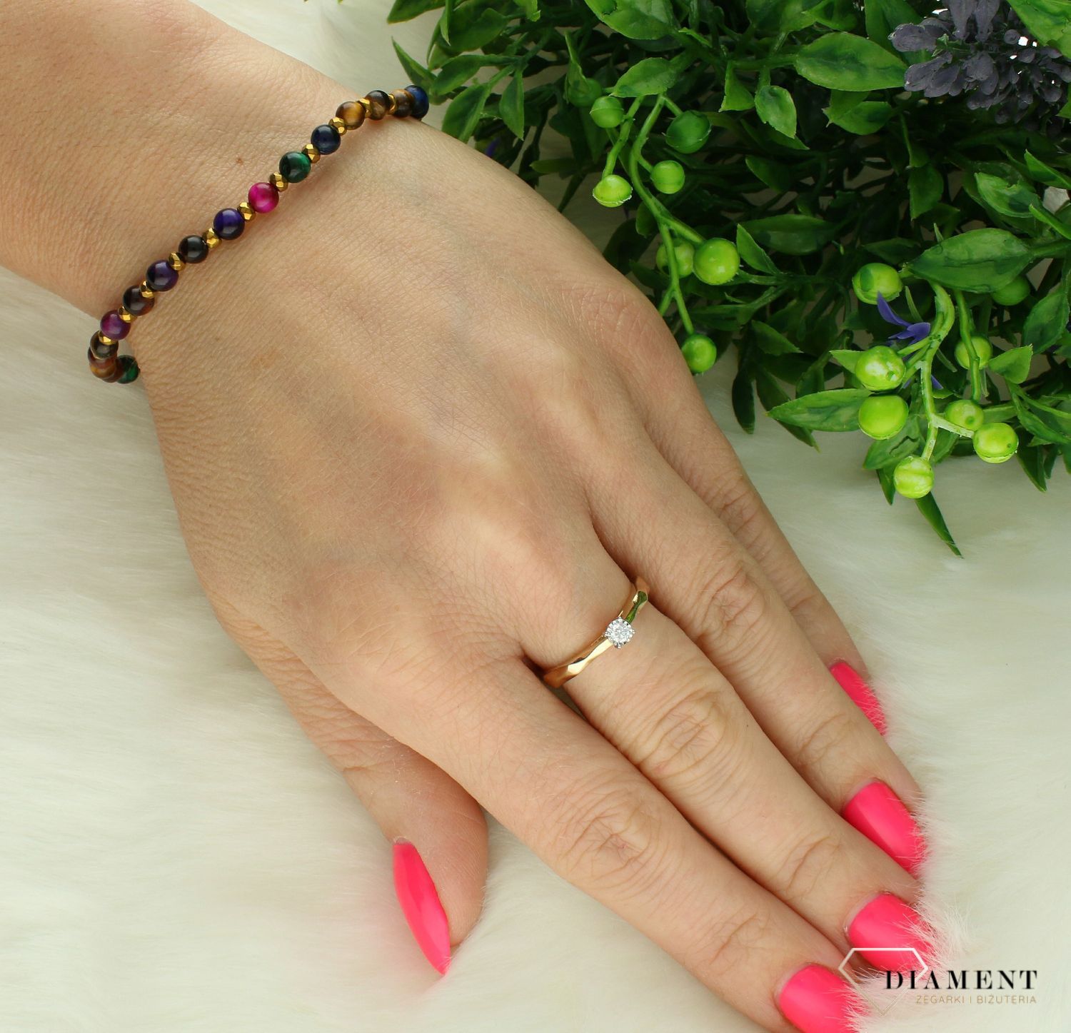 Bransoletka damska na gumce tygrysie oko fasetowane 4 mm DIA-BRA-11492-INNE.jpg