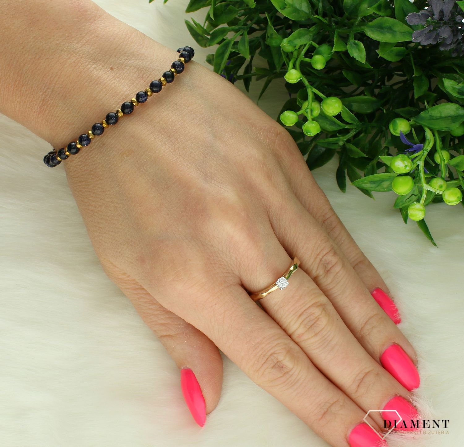 Bransoletka damska na gumce noc kairu 4 mm DIA-BRA-11493-INNE.jpg