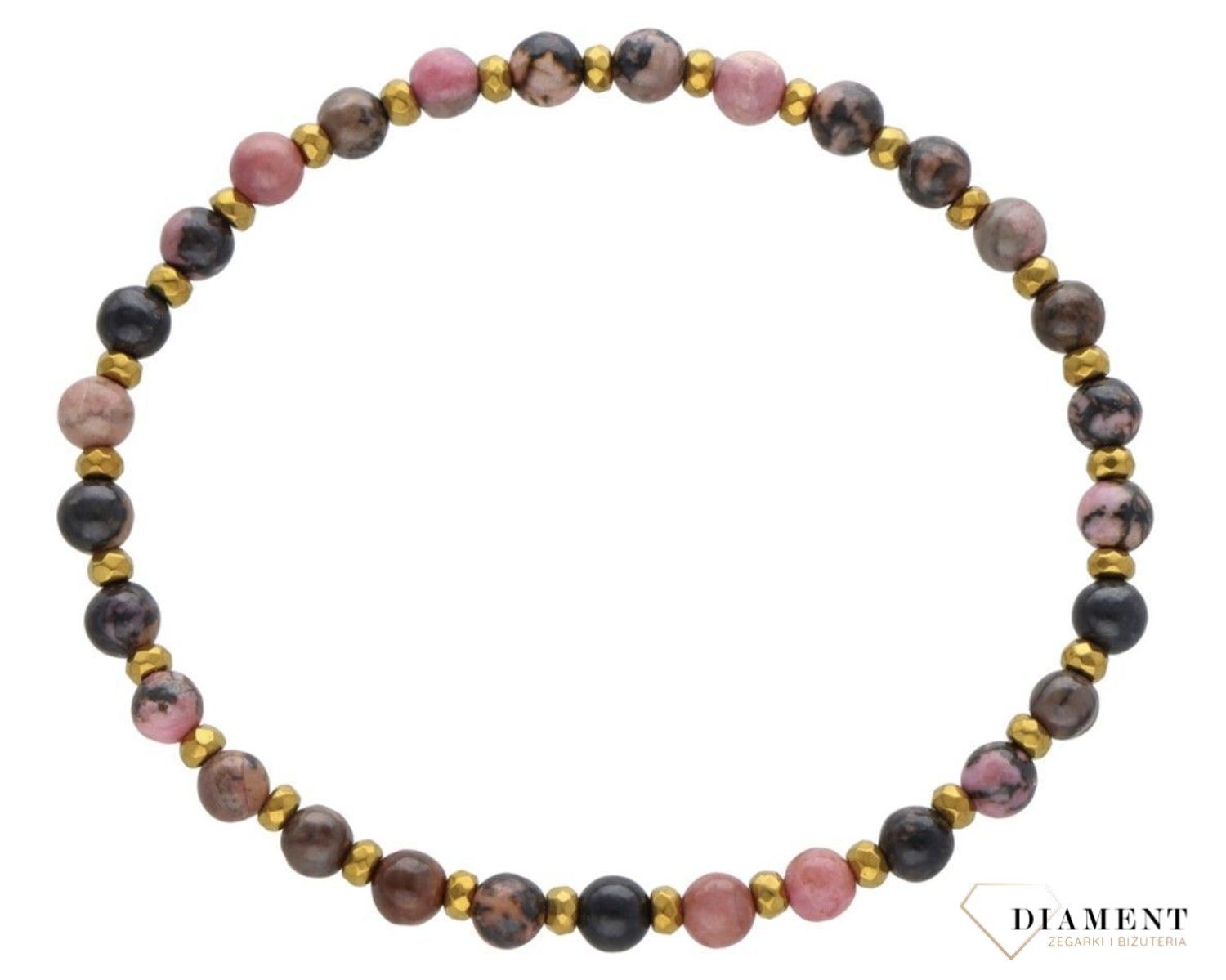 Bransoletka damska na gumce rodonit fasetowane 4 mm DIA-BRA-11494-INNE. Bransoletka na gumce z kamieniami. Bransoletka damska z kamieniami naturalnymi. Bransoletka z rodonitem. Bransoletka z kamieniami na prezent.123.jpg