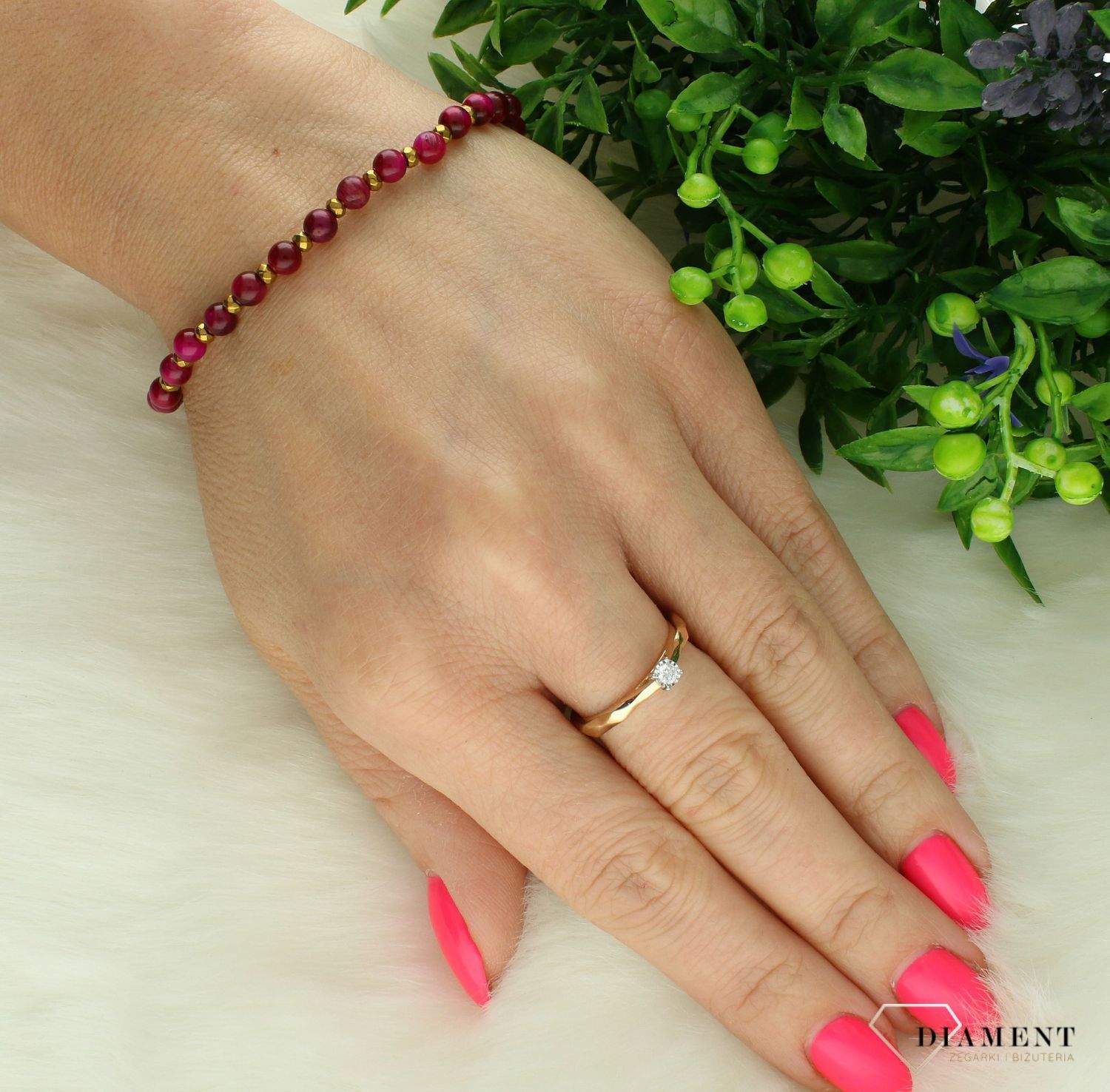 Bransoletka damska na gumce tygrysie oko różowe 4 mm DIA-BRA-11496-INNE. Bransoletka na gumce z kamieniami. Bransoletka damska z kamieniami naturalnymi. Bransoletka z tygrysim okiem. Bransoletka z kamieniami na prezent1234.jpg