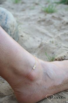Srebrna bransoletka na nogę 'Nieskończoność' pozłacana ✓Srebrne Bransoletki na nogę, bransoletki na kostkę (2).JPG