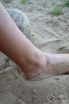 Srebrna bransoletka na nogę 'Nieskończoność' pozłacana ✓Srebrne Bransoletki na nogę, bransoletki na kostkę (4).JPG