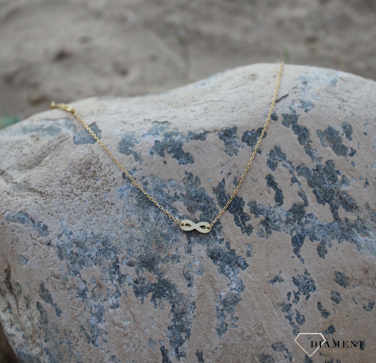 Srebrna bransoletka na nogę 'Nieskończoność' pozłacanav.jpg