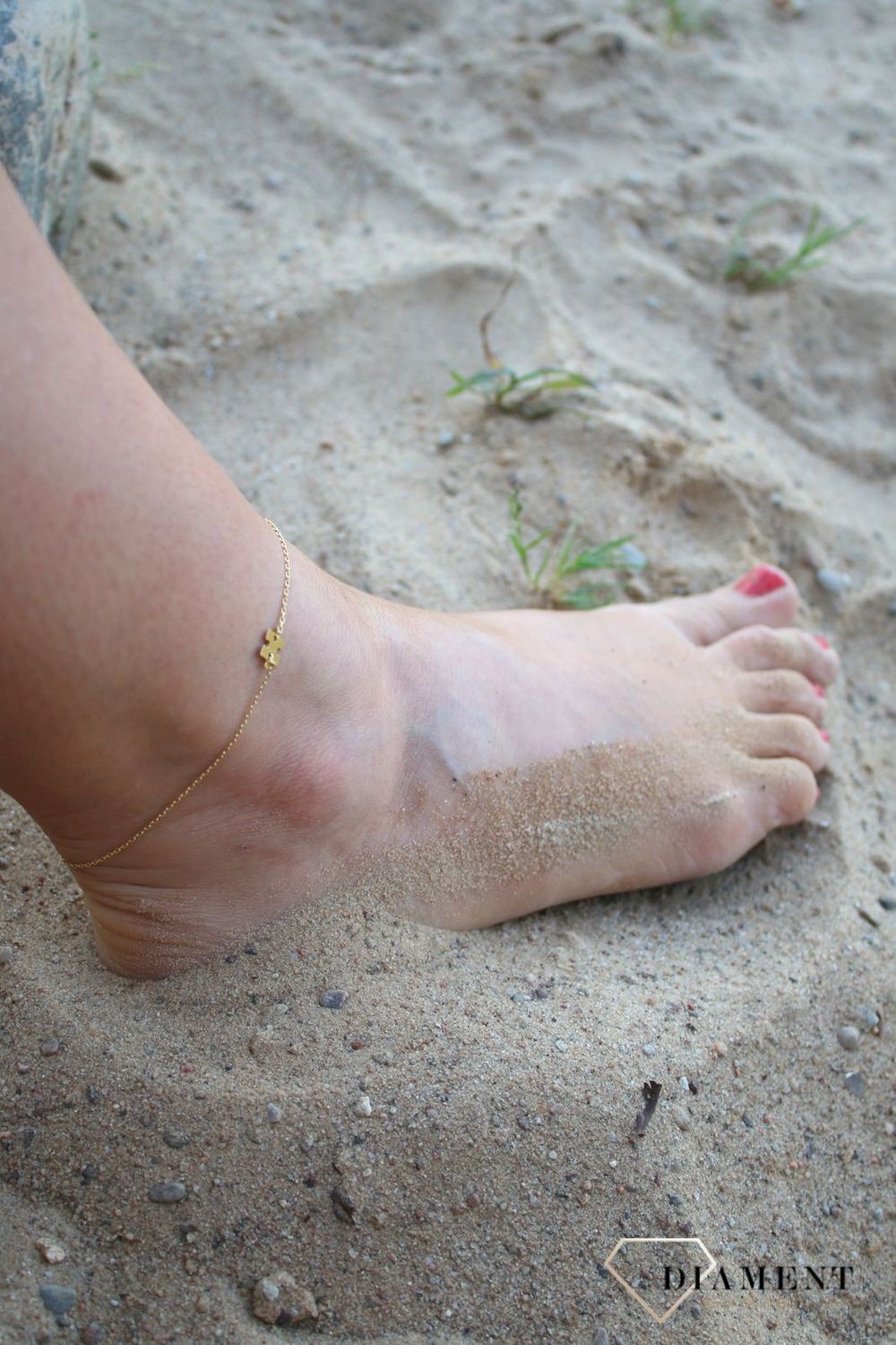 Srebrna bransoletka na nogę 'Puzzel' pozłacanaSrebrna bransoletka na nogę 'Puzzel' pozłacanad.jpg