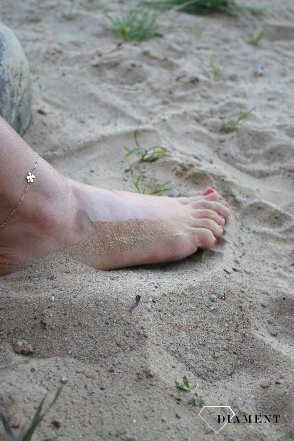 Srebrna bransoletka na nogę 'Puzzel' pozłacanaSrebrna bransoletka na nogę 'Puzzel' pozłacanad.jpg