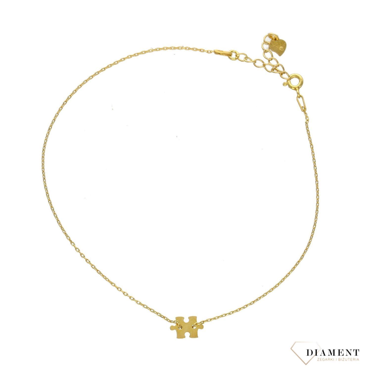 Srebrna bransoletka na nogę 'Puzzel' pozłacanaSrebrna bransoletka na nogę 'Puzzel' pozłacanad.jpg