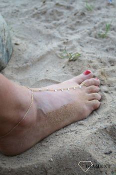 Srebrna bransoletka na nogę i palec z cyrkoniami pozłacana✓ Srebrne Bransoletki na nogę, bransoletki na kostkę (6).JPG