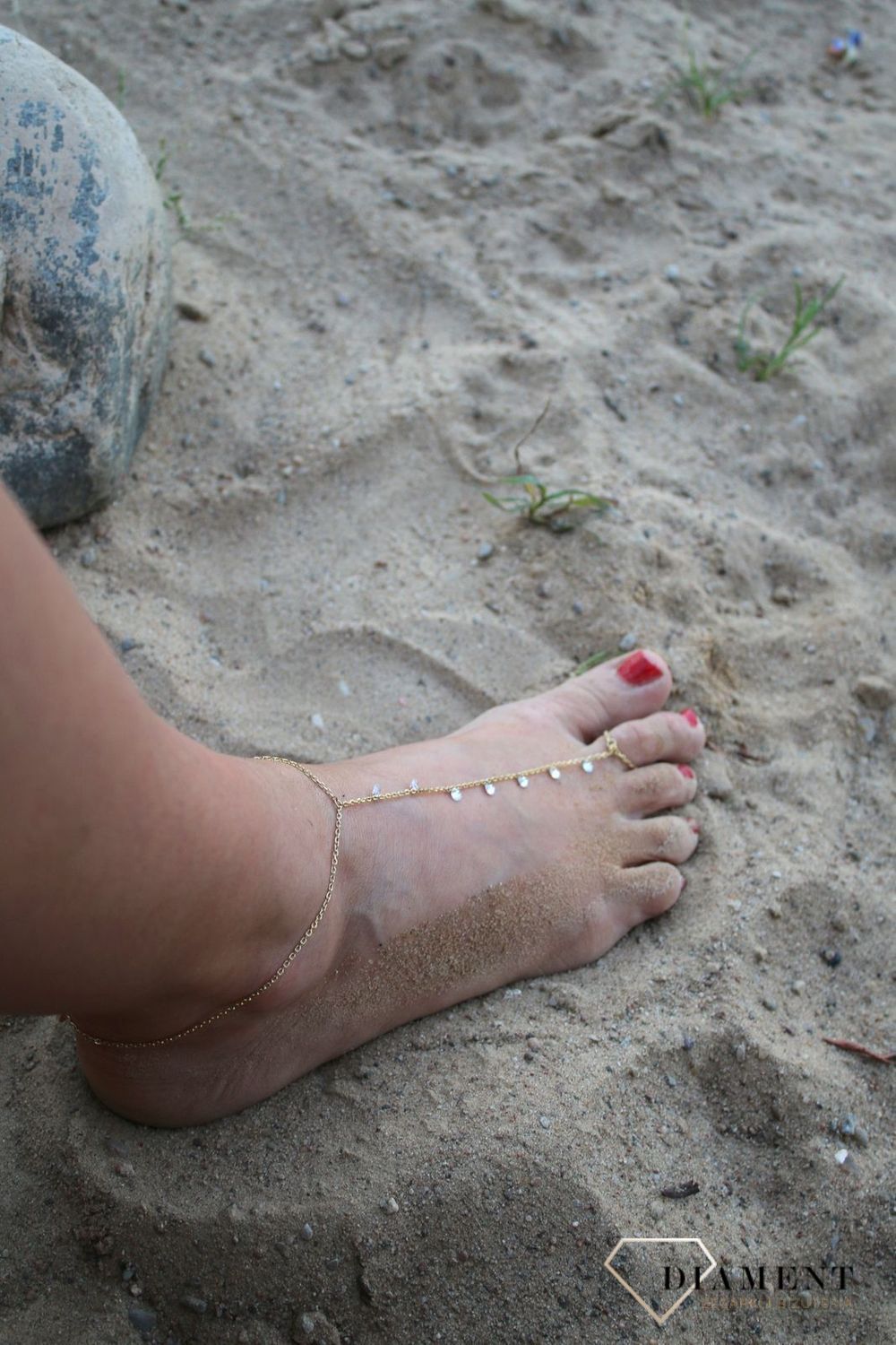Srebrna bransoletka na nogę i palec z cyrkoniami pozłacanadf.jpg