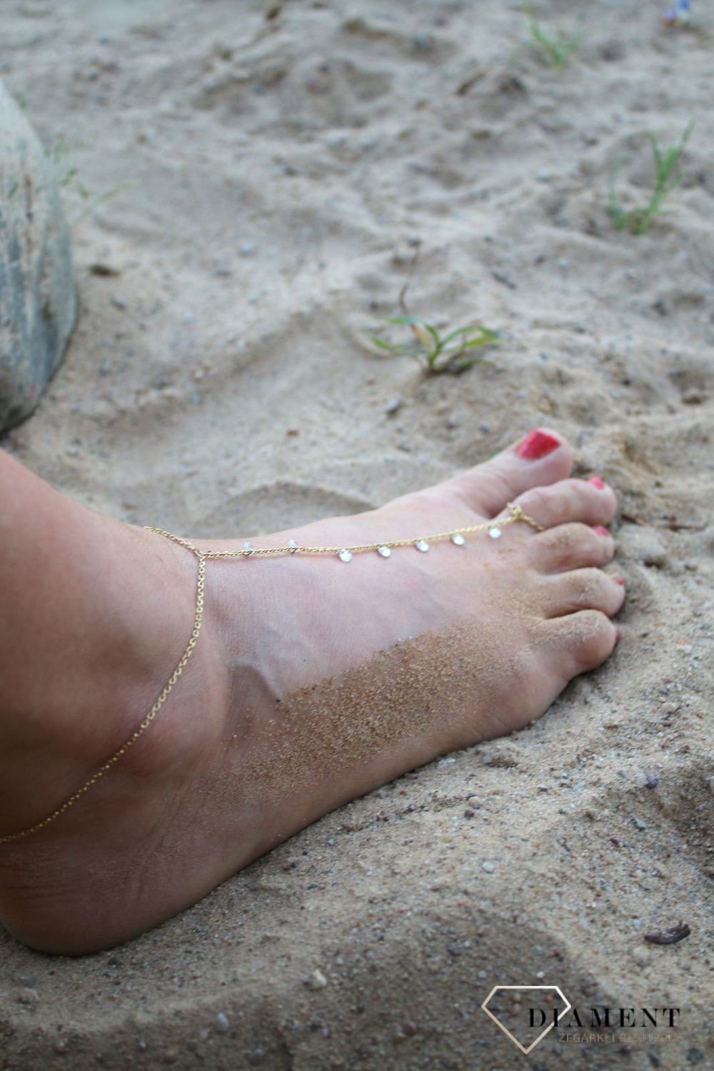 Srebrna bransoletka na nogę i palec z cyrkoniami pozłacanadf.jpg