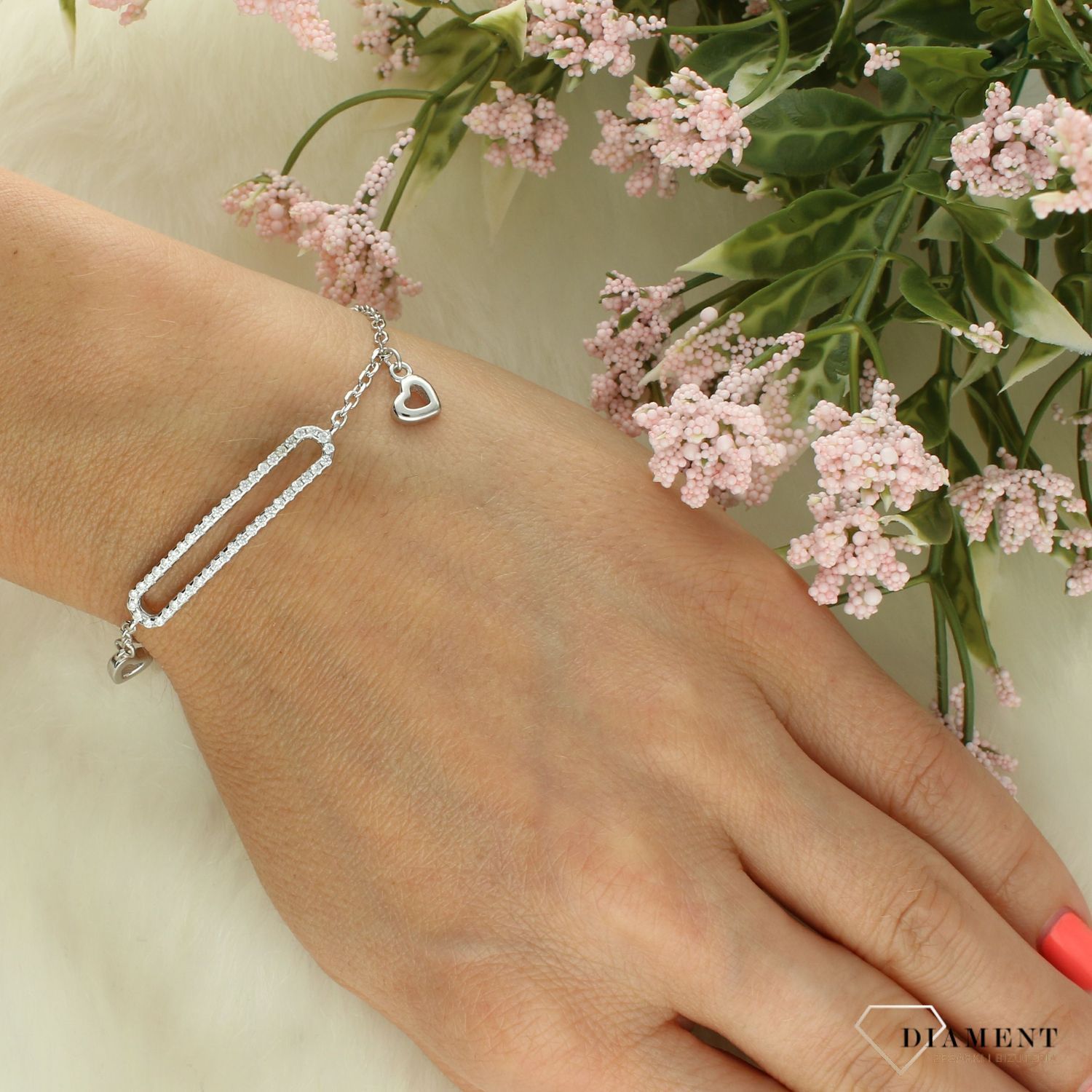 Srebrna bransoletka damska 925 celebrytka z dużym prostokątem DIA-BRA-11642-925 (2).jpg