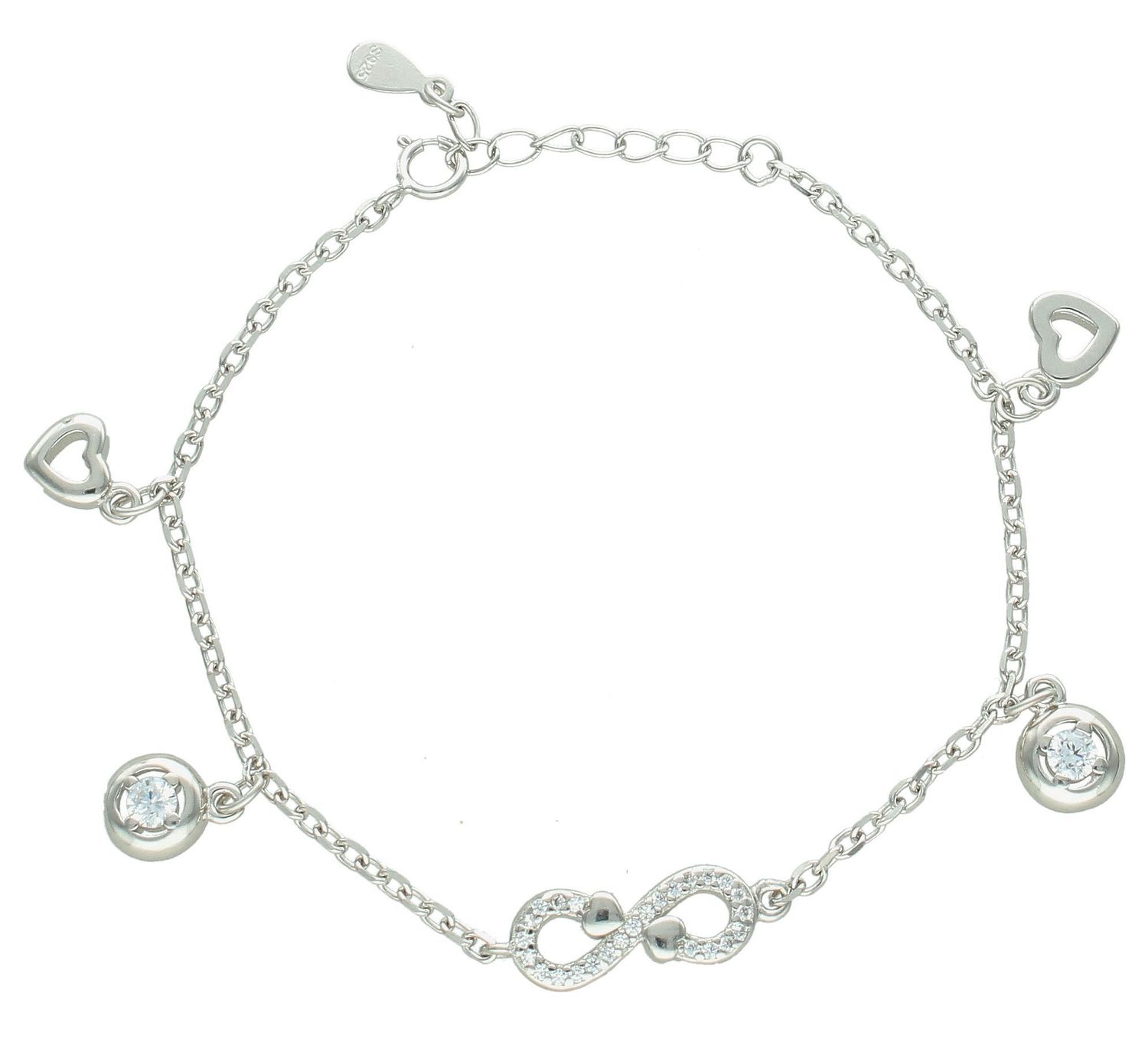 Srebrna bransoletka damska 925 celebrytka znak nieskończoności DIA-BRA-11645-925. Srebrna bransoletka damska. Bransoletka srebrna z cyrkoniami. Bransoletka srebrna damska celebrytka. Srebrna bransoletka na prezent dla kobiety (1).jpg