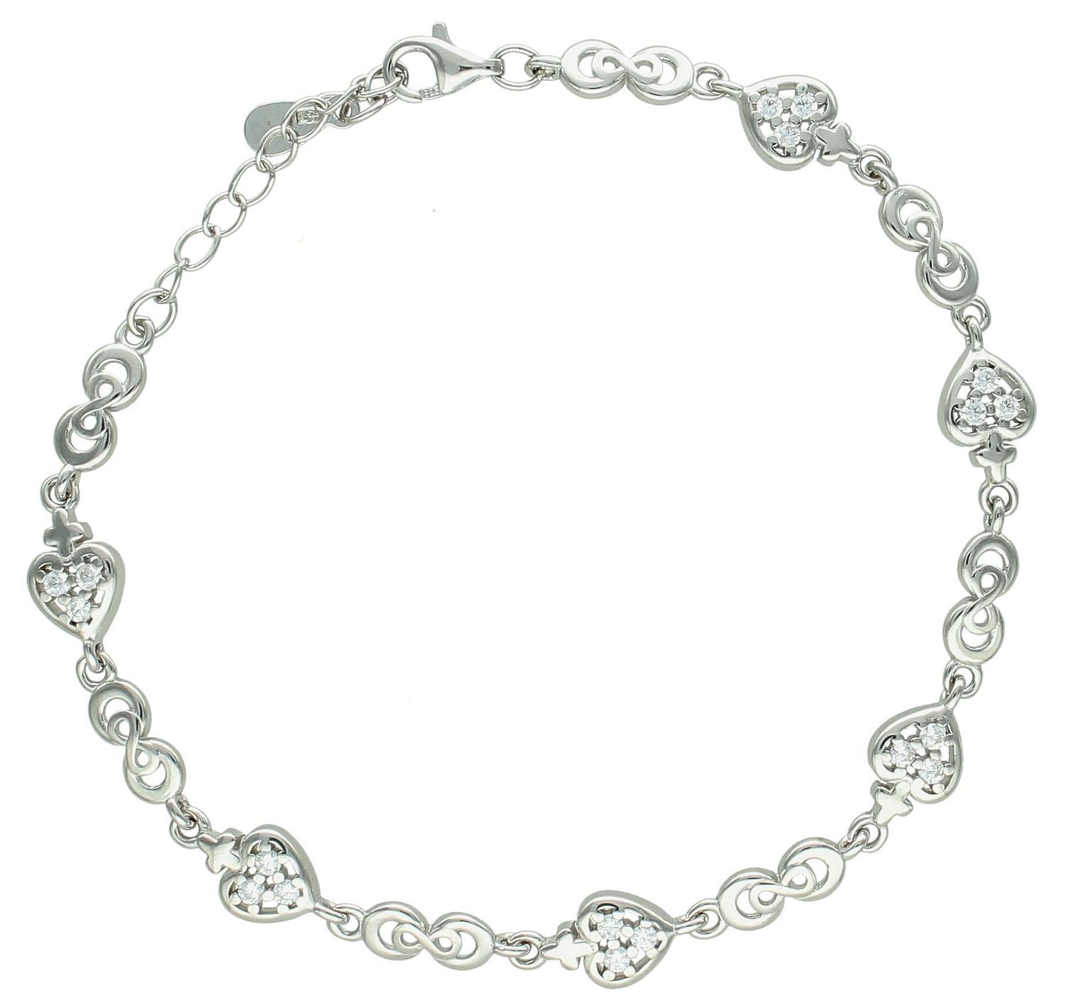 Srebrna bransoletka damska 925 celebrytka z serduszkami DIA-BRA-11651-925 (1).jpg