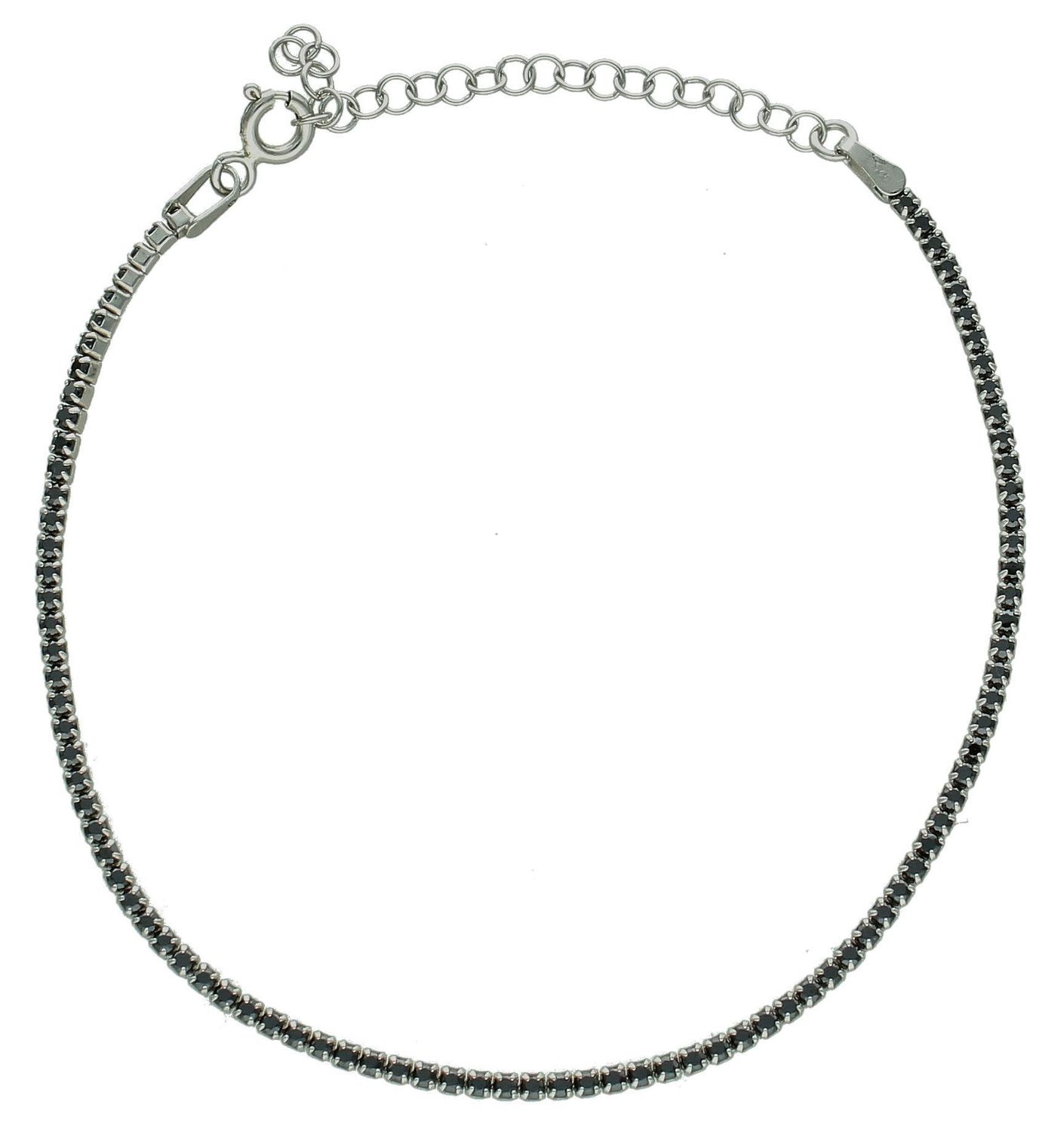 Srebrna bransoletka damska 925 celebrytka kostka z czarnymi cyrkoniami DIA-BRA-11657-925. Srebrna bransoletka damska. Bransoletka srebrna z cyrkoniami. Bransoletka srebrna damska celebrytka. Srebrna bransoletka na prezent dla kobiety (1).jpg