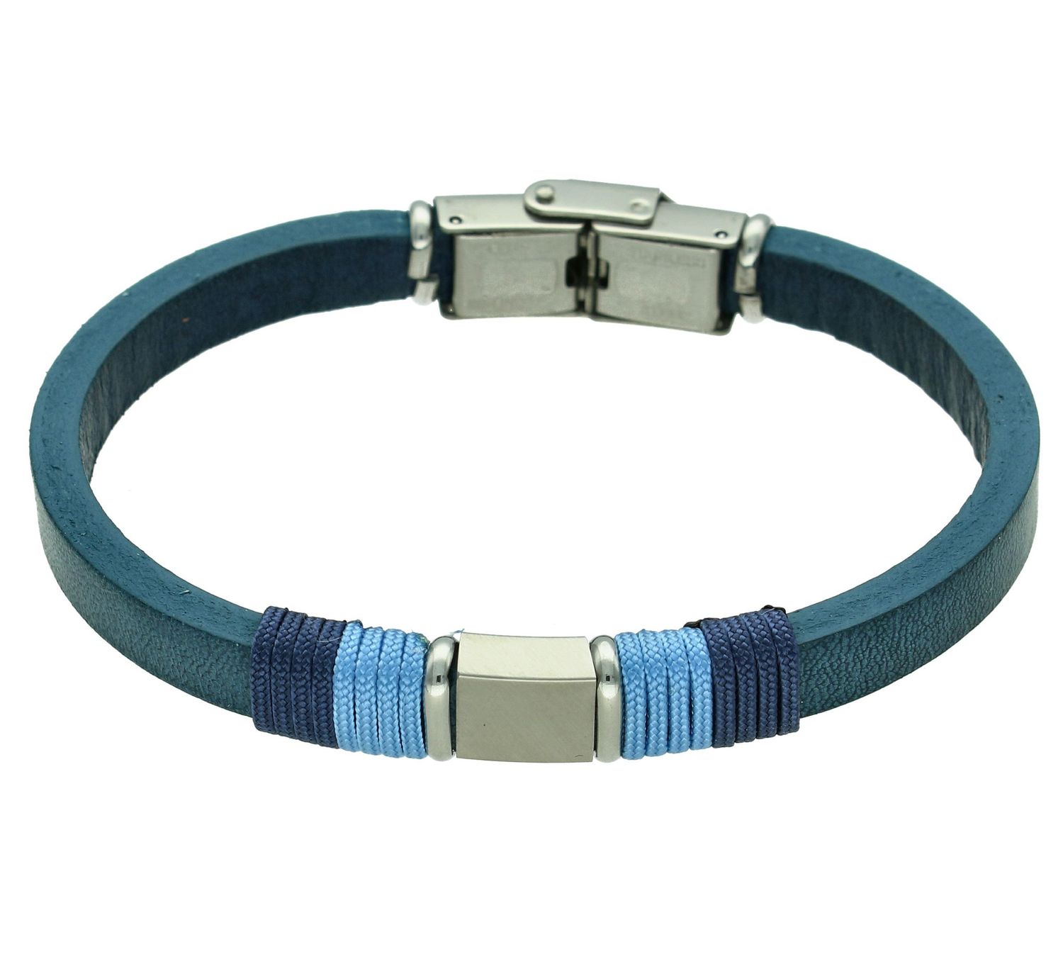 Bransoletka męska skórzana niebieska z blaszką DIA-BRA-11677-STAL (2).jpg