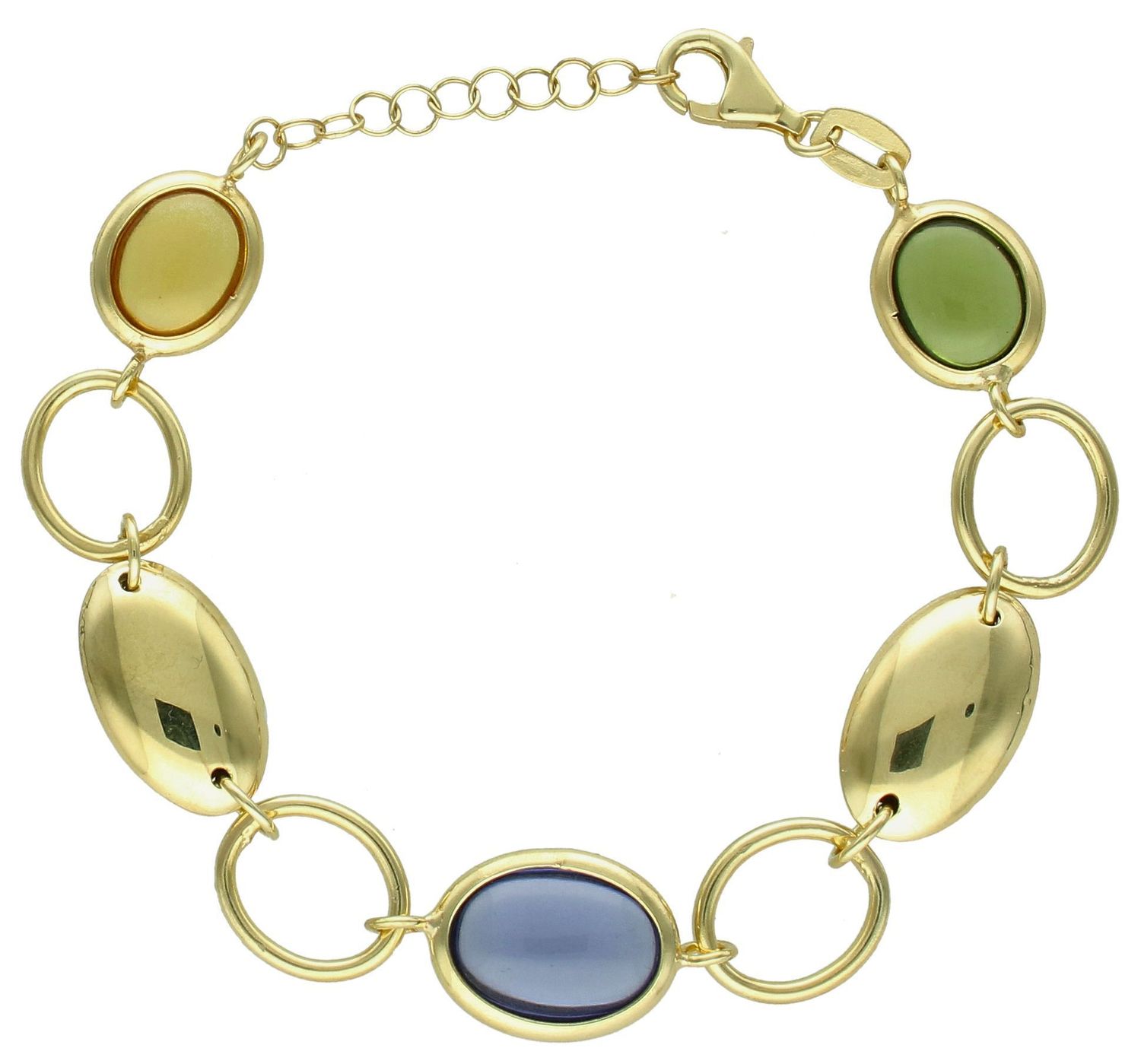 Srebrna bransoletka damska pokryta złotem kolorowymi cyrkoniami DIA-BRA-11688-925 (2) — kopia.jpg