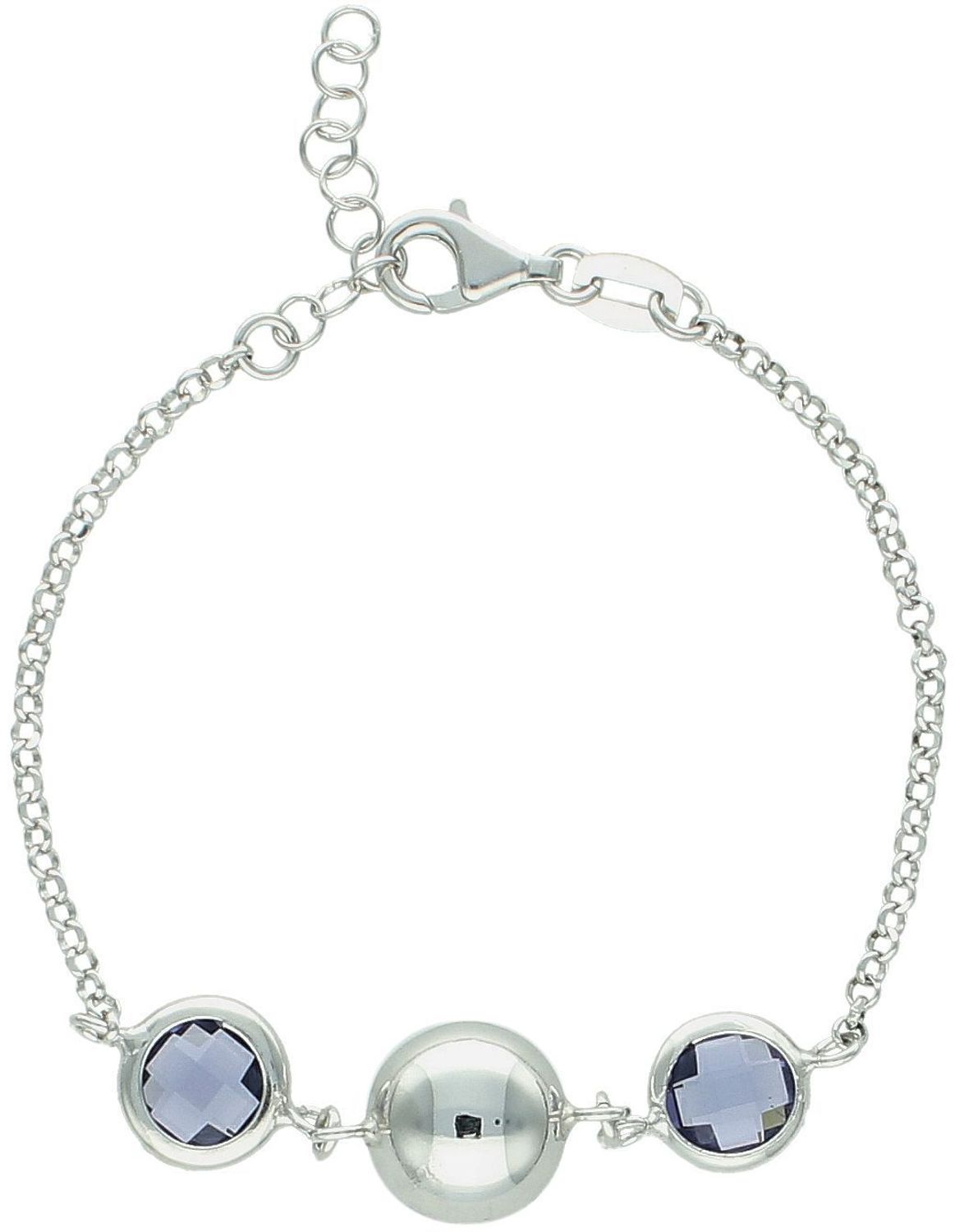 Srebrna bransoletka damska kule z fioletową cyrkonią DIA-BRA-11690-925. Oryginalna srebrna bransoletka. Włoska bransoletka Sublime. Bransoletka damska na prezent. Bransoletka z fioletowymi oczkami.1.jpg