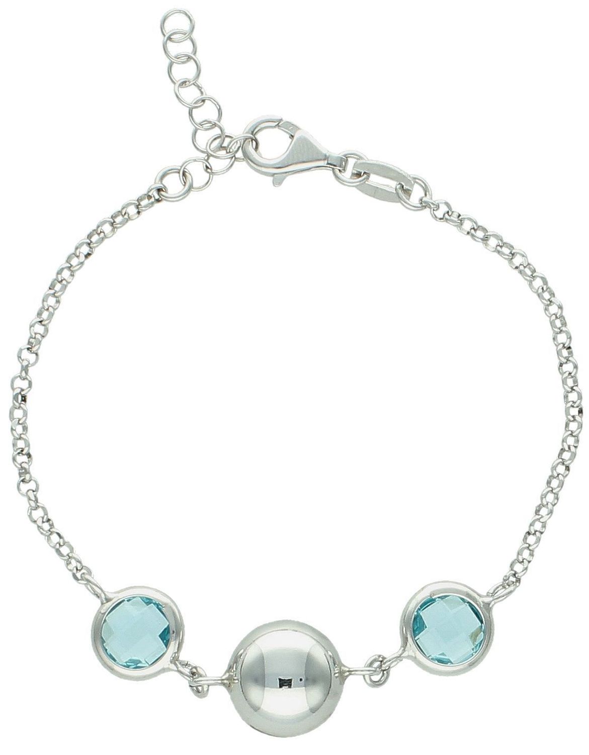 Srebrna bransoletka damska kule z błękitną cyrkonią DIA-BRA-11691-925. Oryginalna srebrna bransoletka. Włoska bransoletka Sublime. Bransoletka damska na prezent. Bransoletka z błękitnymi oczkami.1.jpg