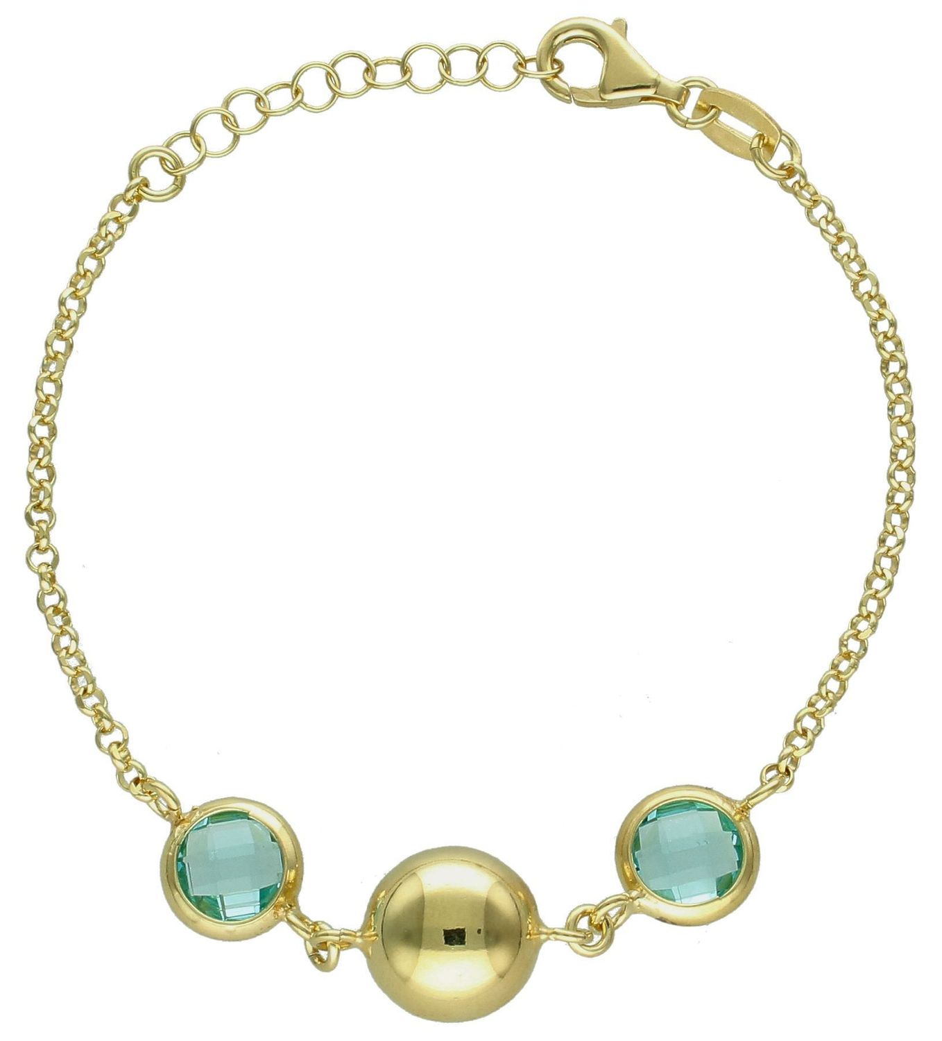 Srebrna bransoletka damska kule z zieloną cyrkonią DIA-BRA-11693-925.jpg